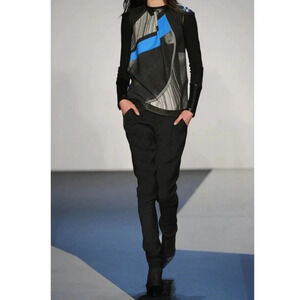 Helmut Lang Fracture Print Jersey Sweater Lightweight Long Sleeve Small